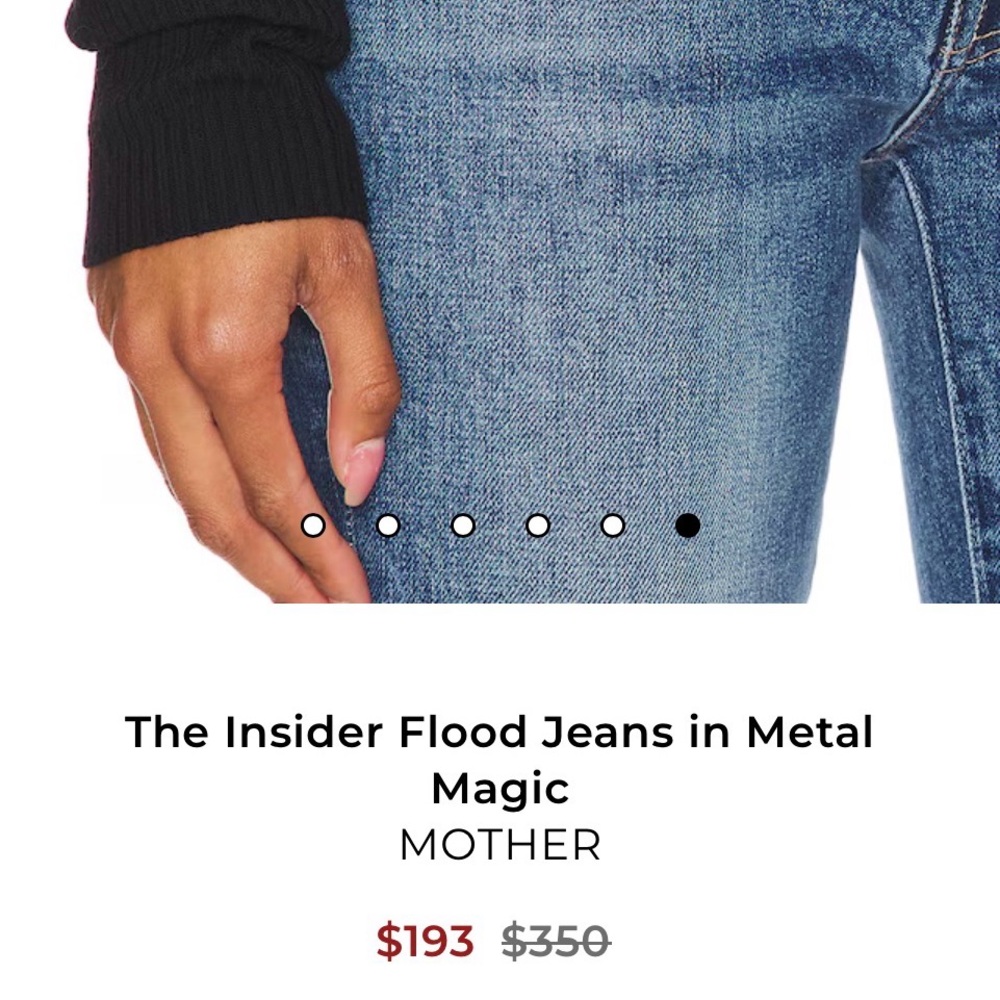 Mother Superior Metal Magic Insider Flood jeans 28 ankle studded blue cropped - Picture 4 of 15